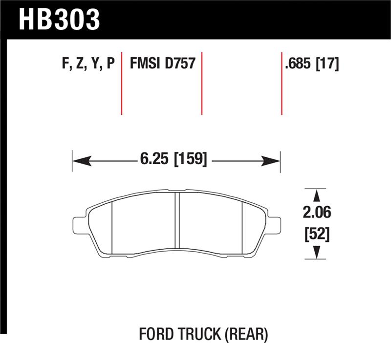 Cadillac Excursion Brake Pads - Rear - Hawk Performance - LTS Street - `99-`05